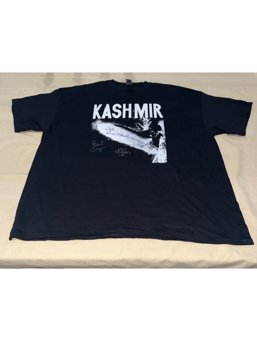 Kashmir The Led Zeppelin Tribute Band Shirt Men's 2XL Black Autographed Signed
